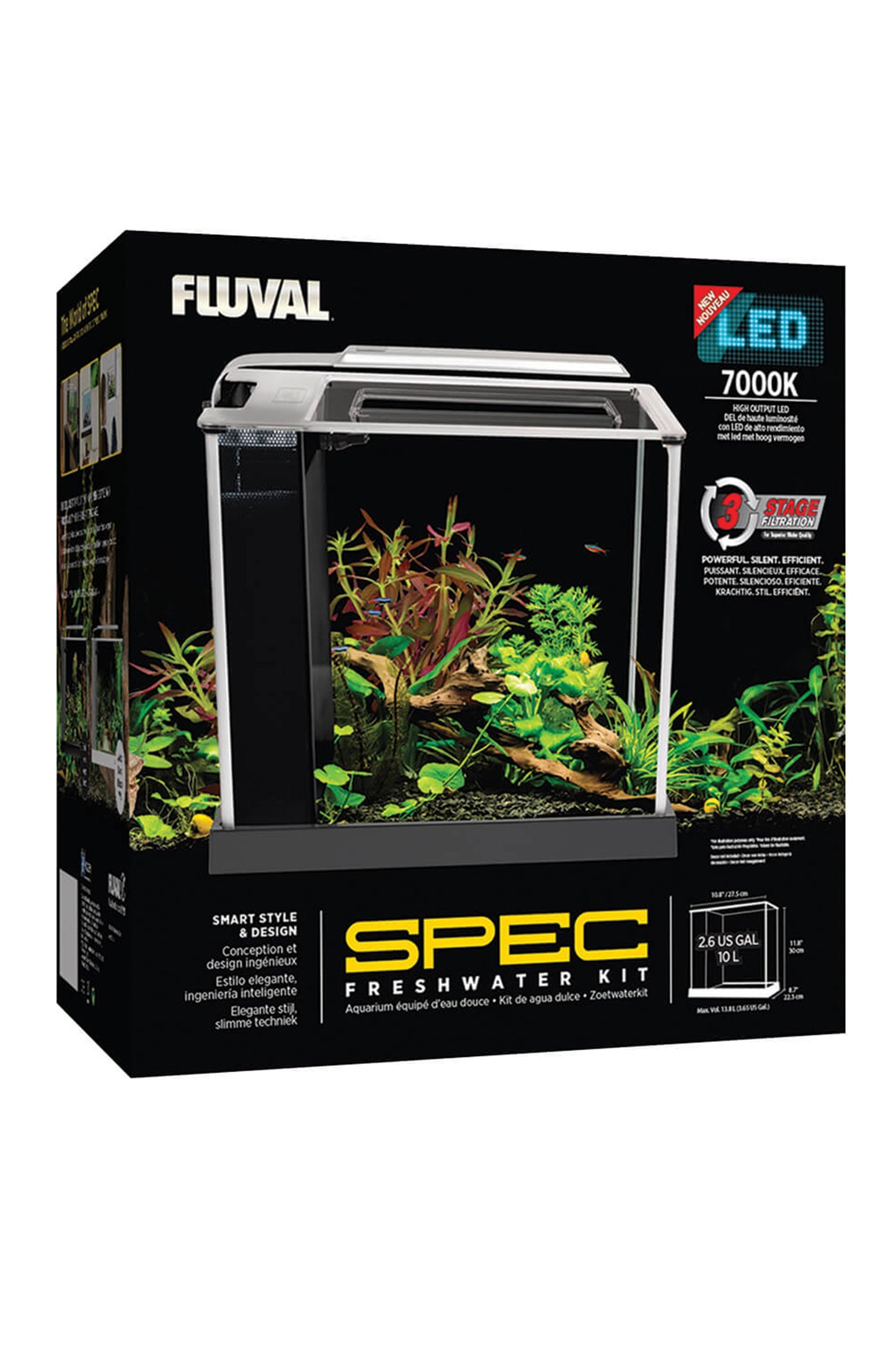 Fluval - Acuario SPEC Nano Blanco de 10 litros