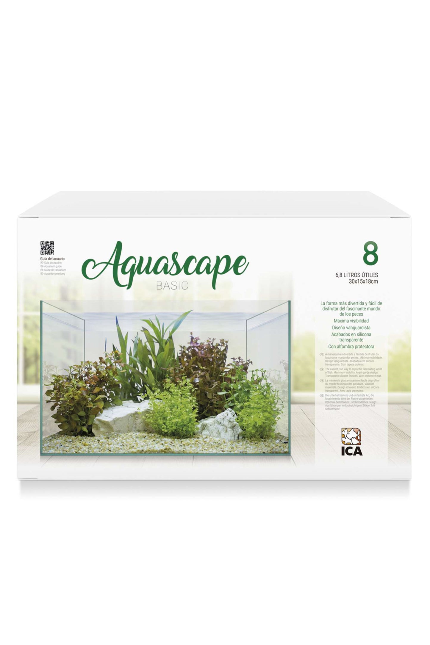 Urna de cristal AquaScape Basic 8 de 6,8 litros