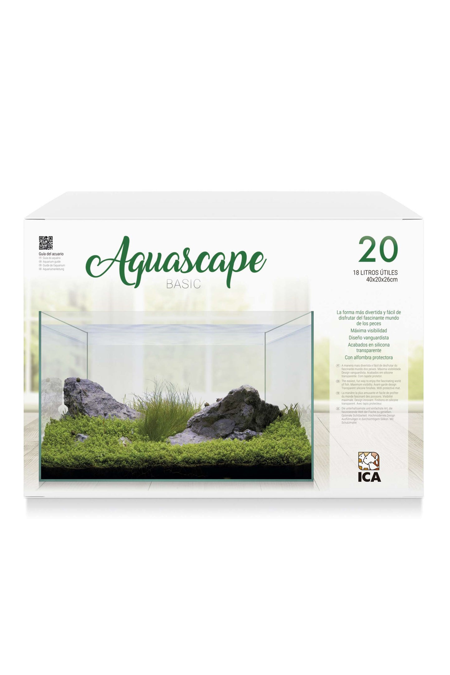 Urna de cristal AquaScape Basic 20 de 18 litros