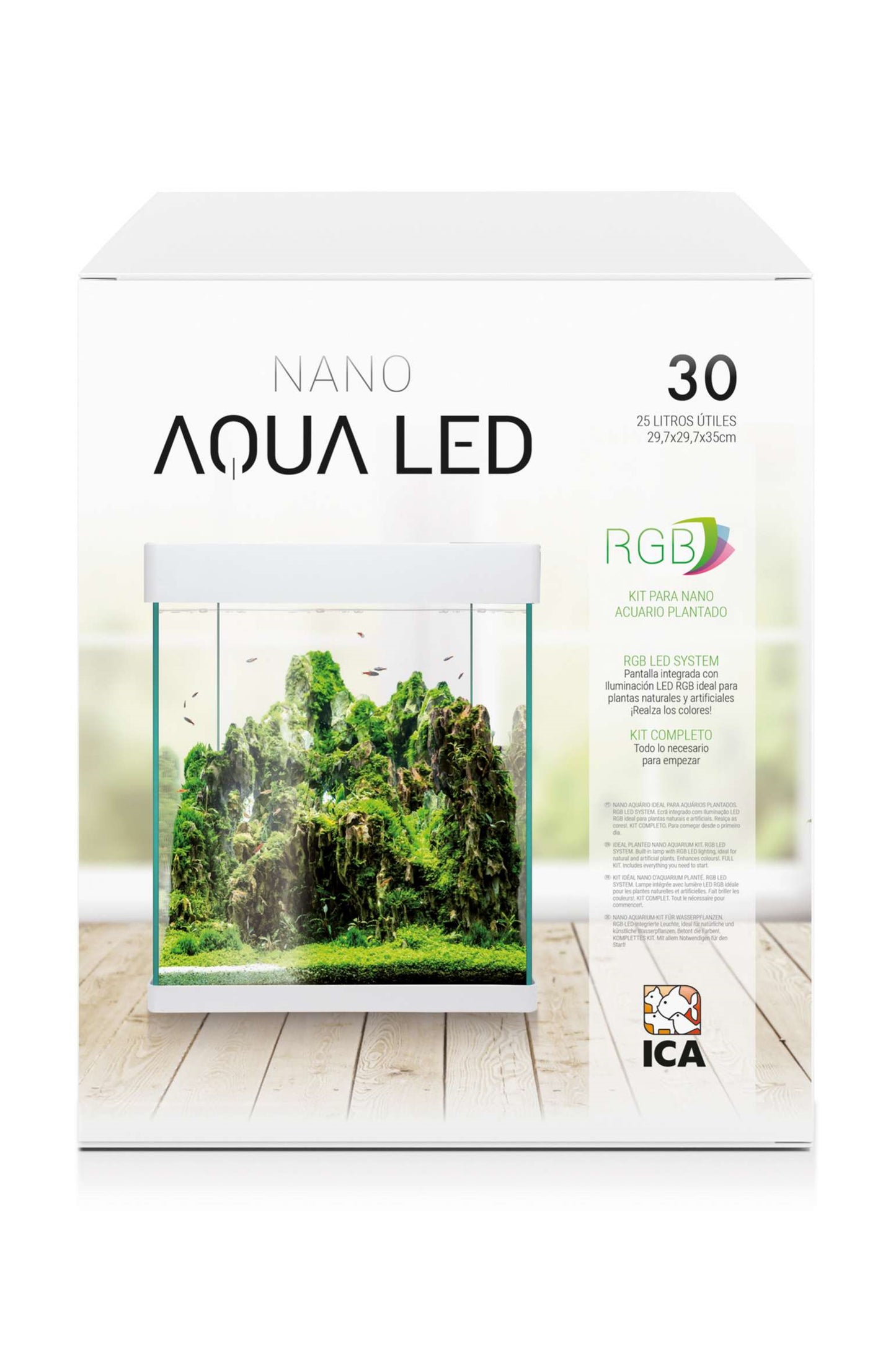 Acuario Kit Nano AquaLED RGB 30 de 25 litros en Blanco