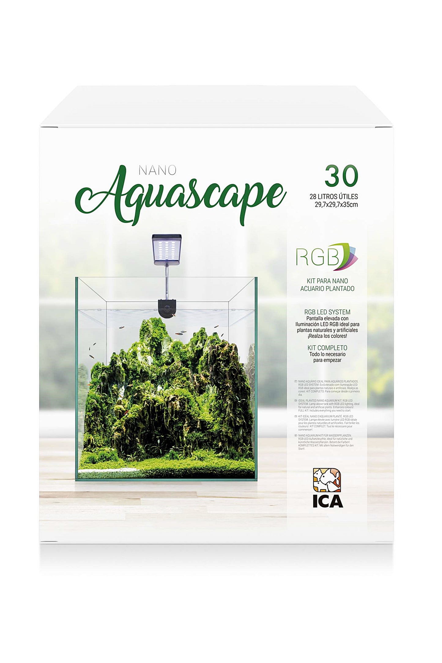 Acuario Kit Nano AquaScape RGB 30 de 28 litros