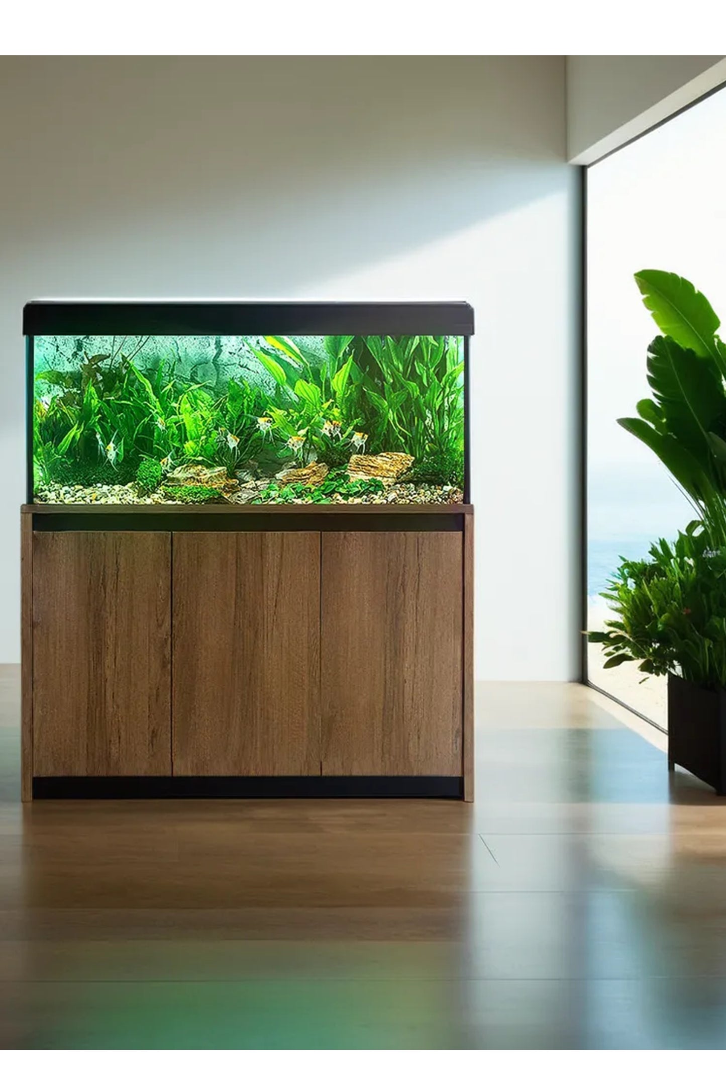 Acuario Roma 240 litros con mueble Nogal