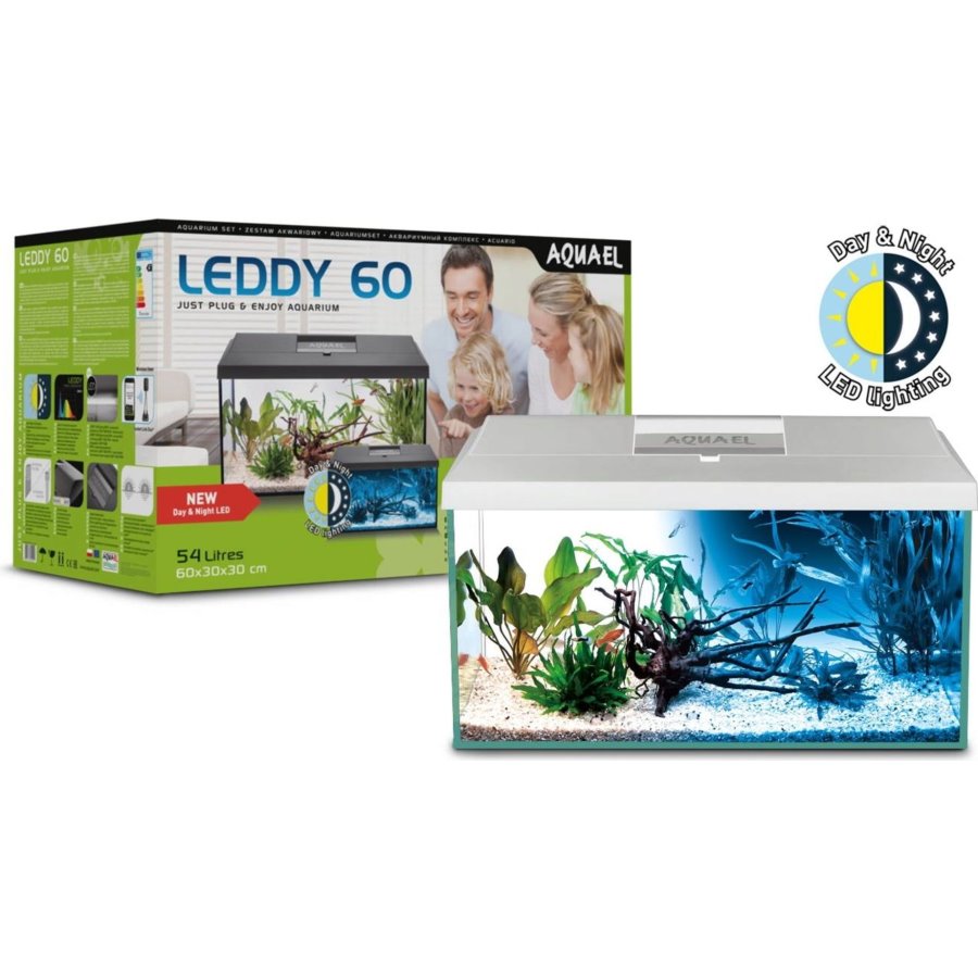Acuario Kit LEDDY D&N 60 Blanco de 54 litros