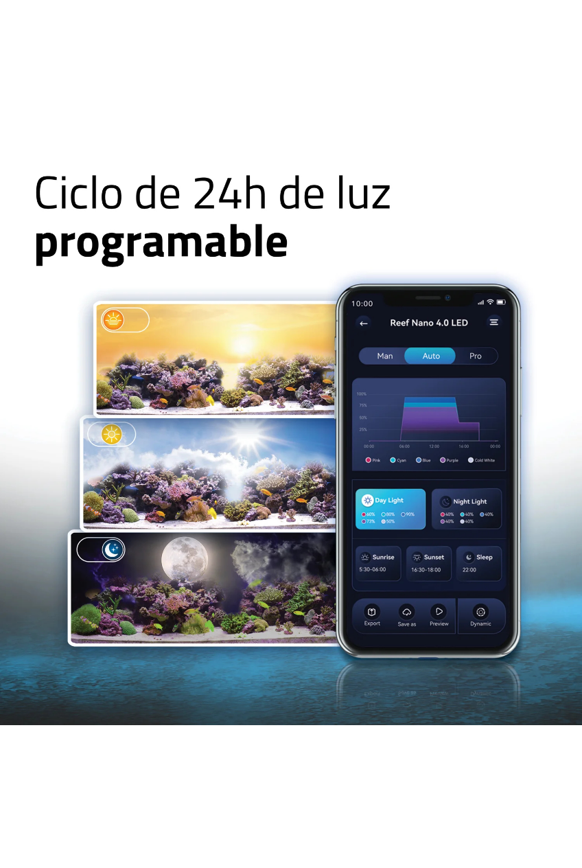 Fluval - Iluminación LED Nano Reef 4.0 de 25W