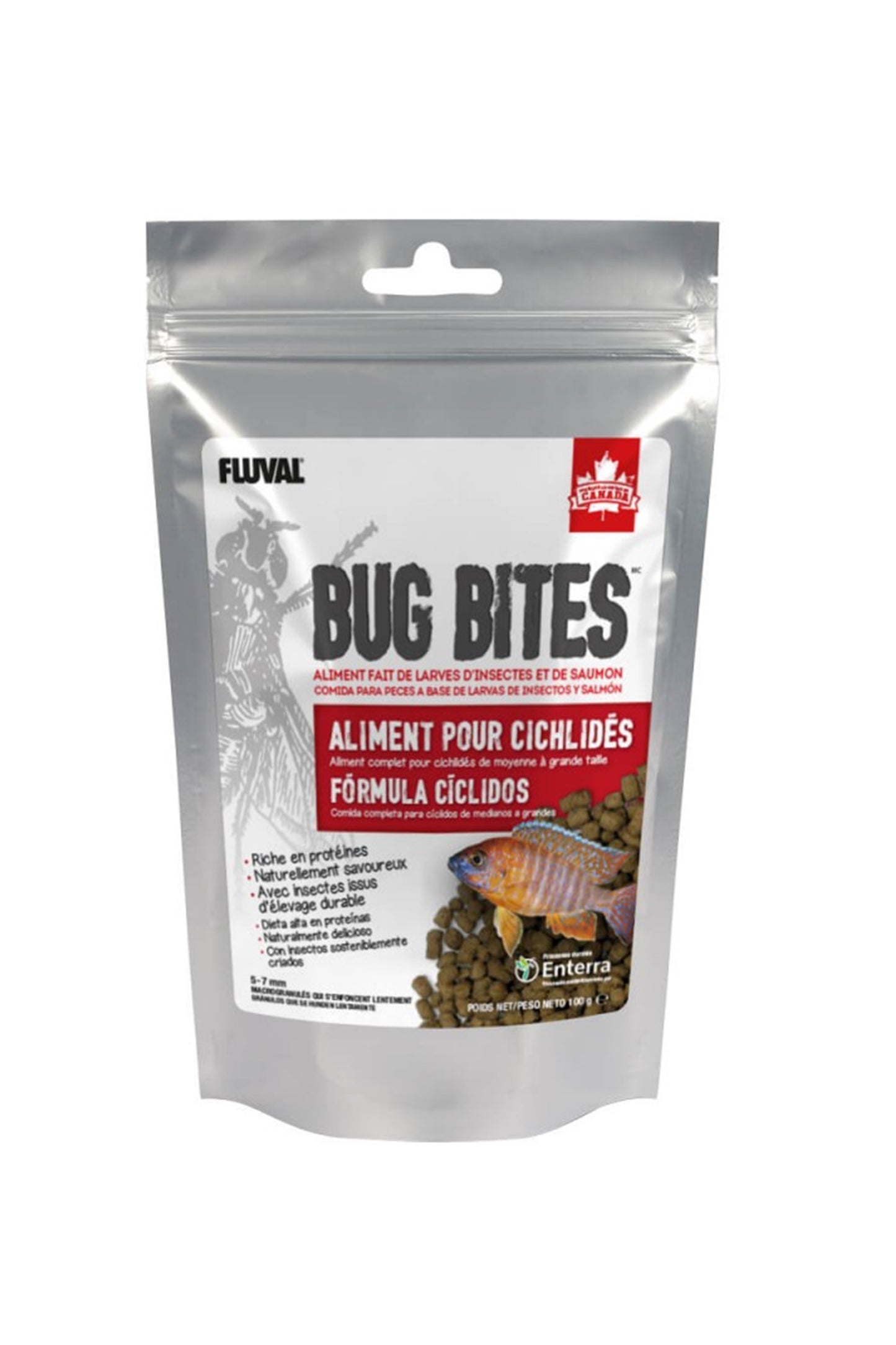 Fluval - Pellets de ciclídeos para picadas de insetos, 100G