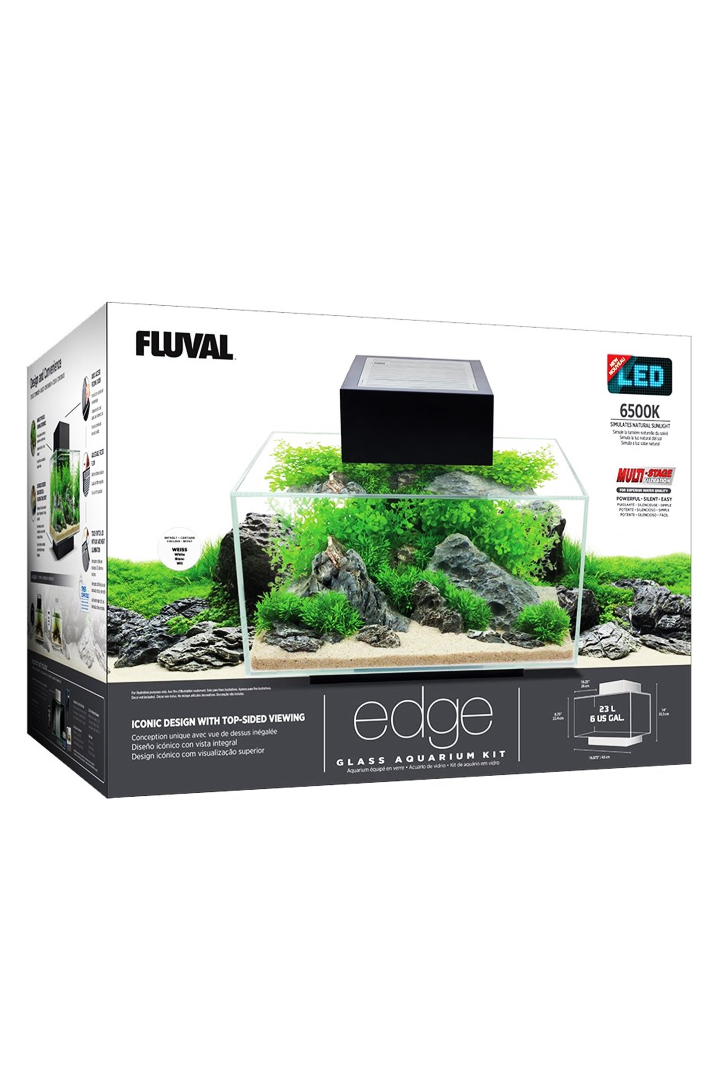 Fluval - Edge Led 2.0 Nano Aquarium Schwarz - 23L