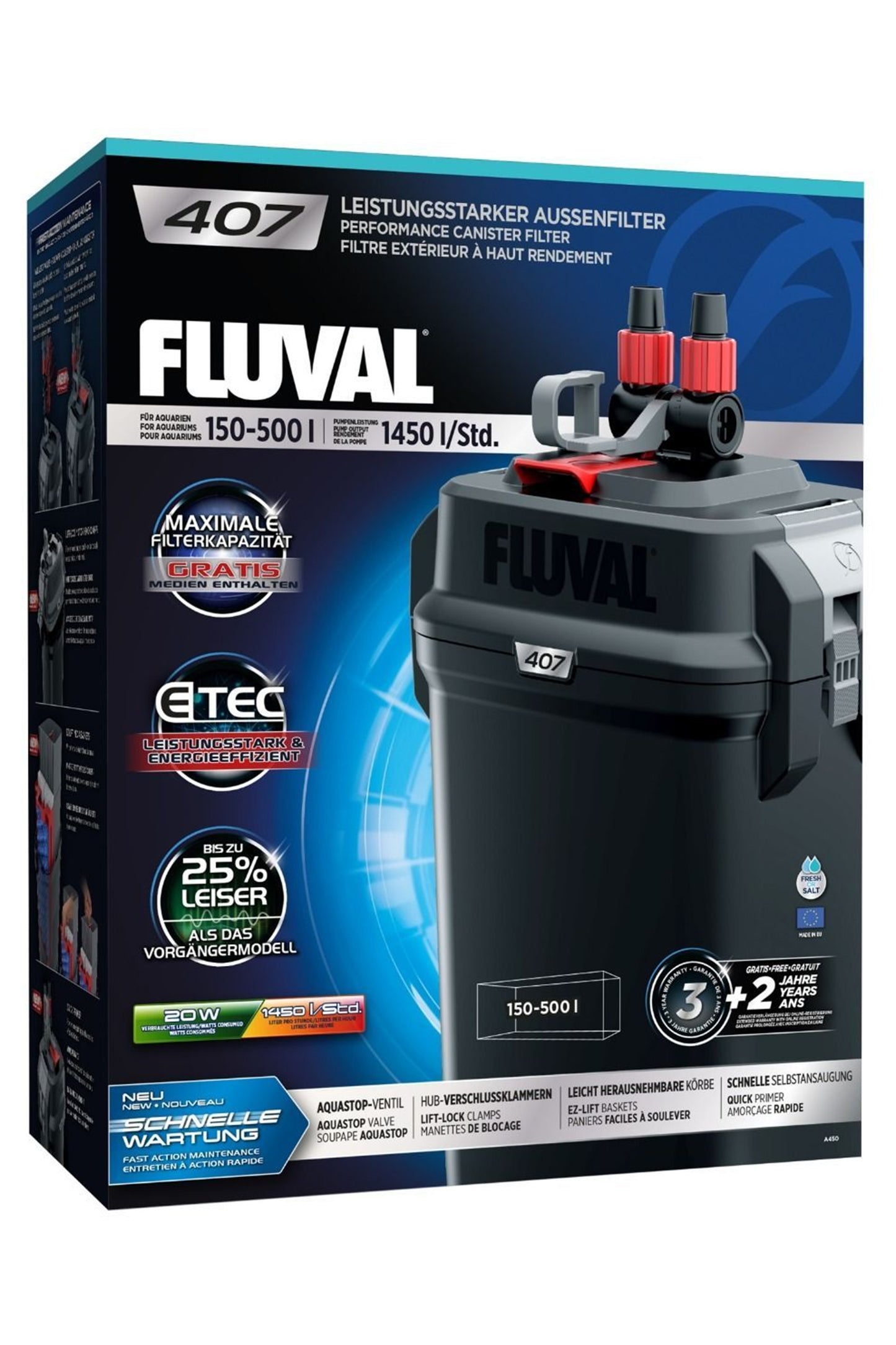 Filtro Externo Fluval 407 (hasta 500 litros)