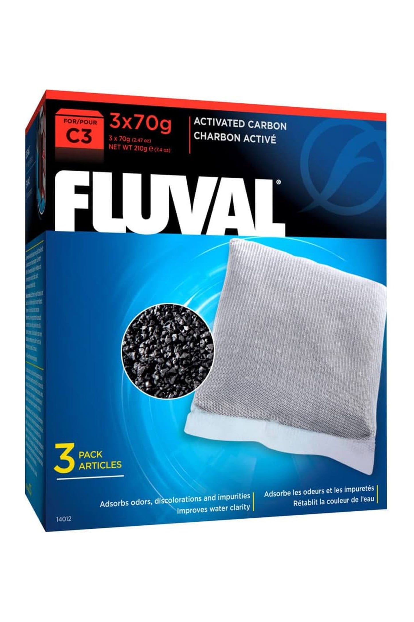 Fluval - Carvão Ativado C3 - 3 unidades