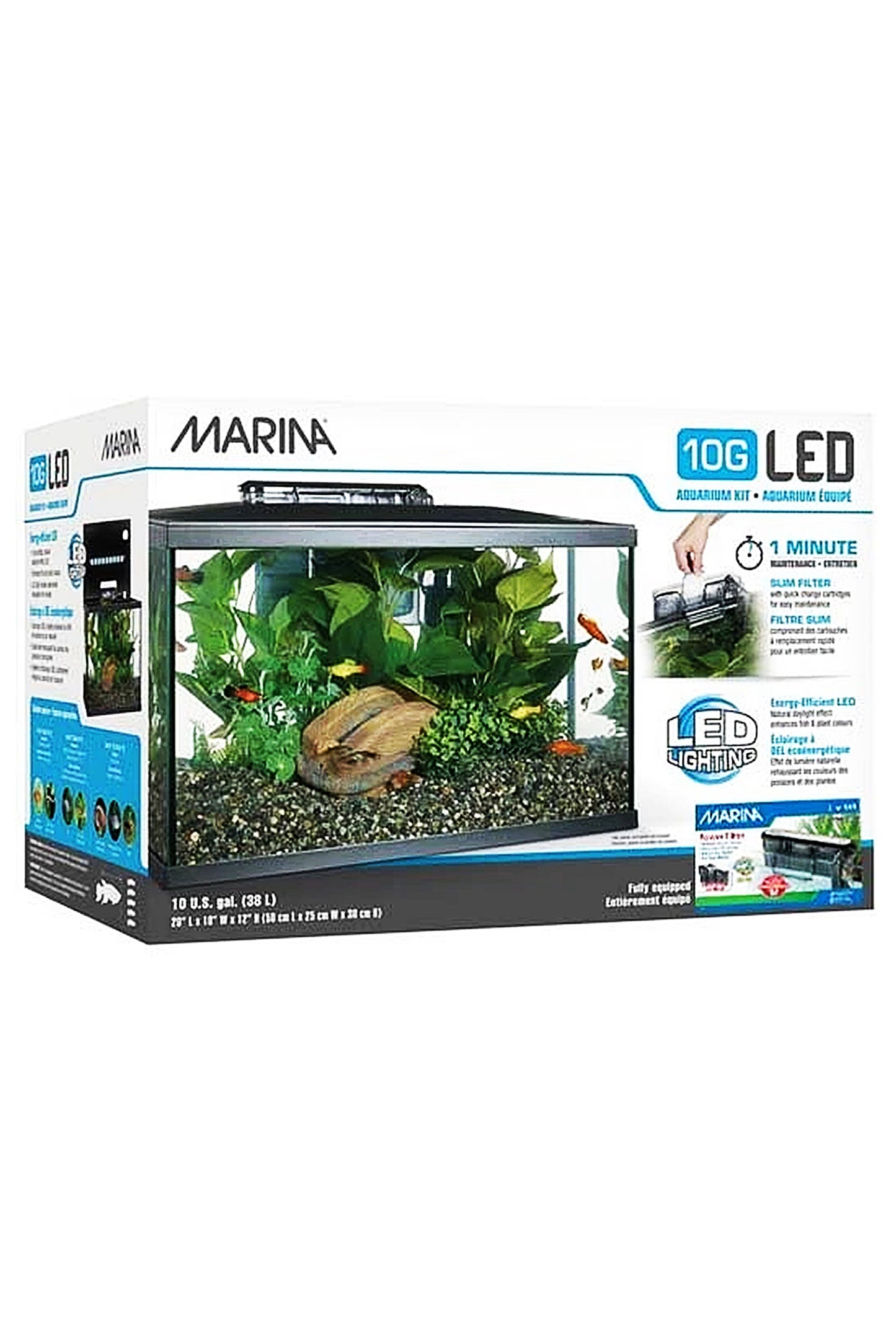 Marina - Kit Aquário Led 10G, 38L