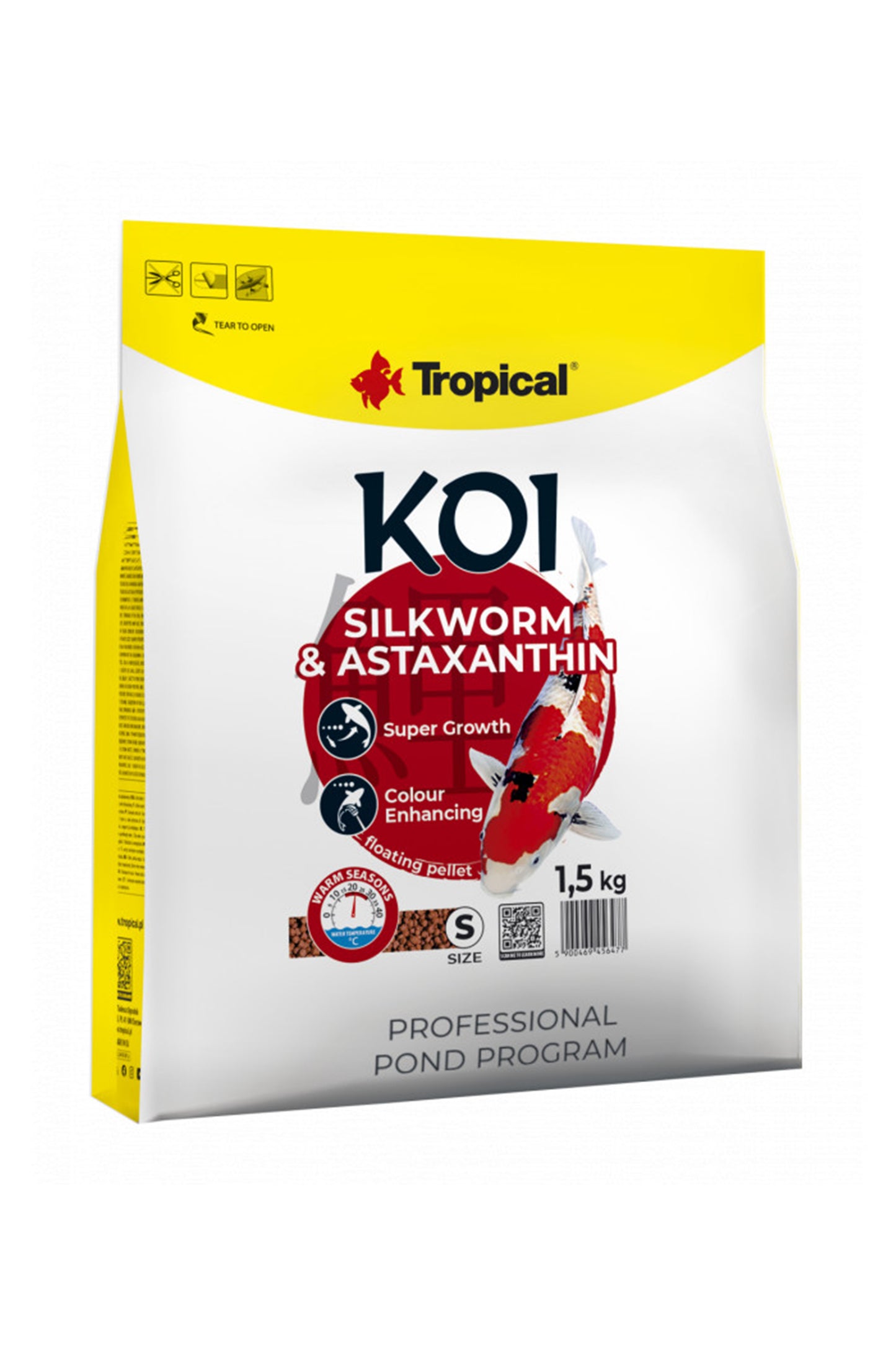 Tropical – Koi-Seidenraupen- und Astaxanthin-Pellet S 5 l/1,5 kg