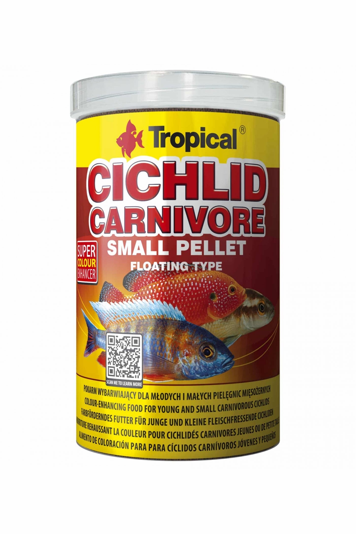 Tropical - Pellets Ciclidos Carnivoros S 1000 ml.