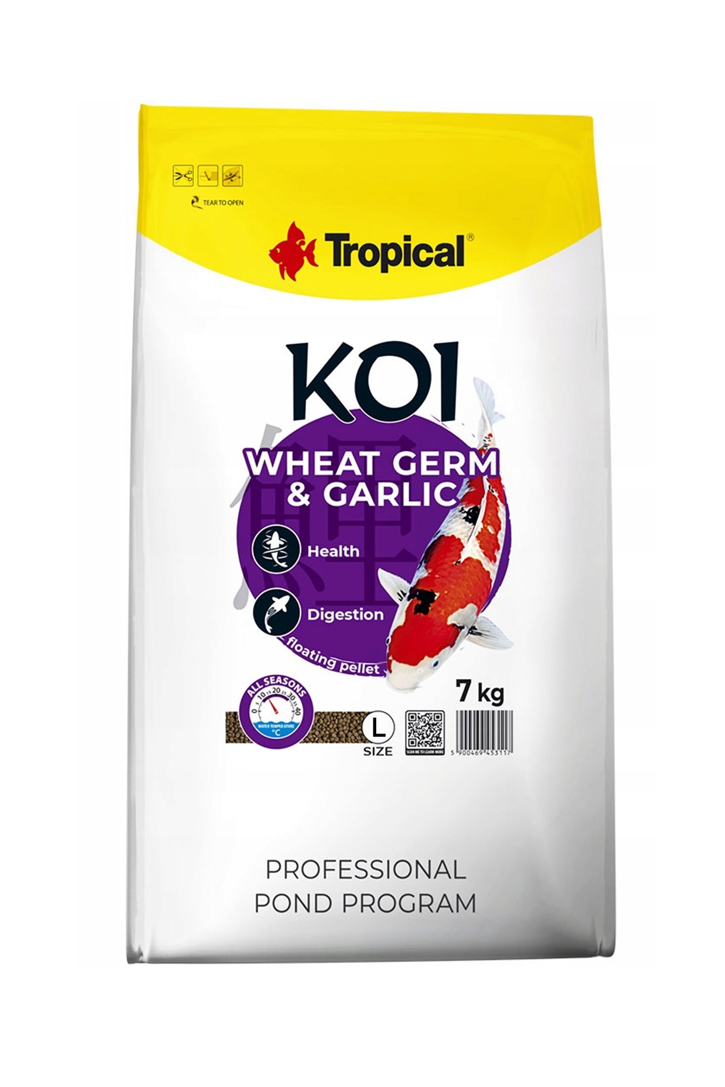 Tropical - Koi W.Germ&Garlic Pellet L 7kg