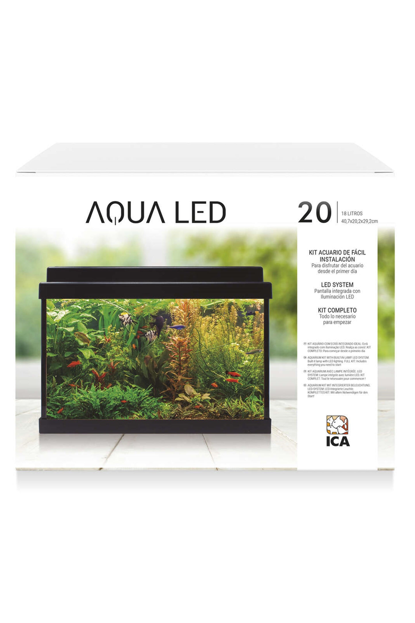 Kit Aquário AquaLED 20 com Filtro Interno (20 litros) Preto