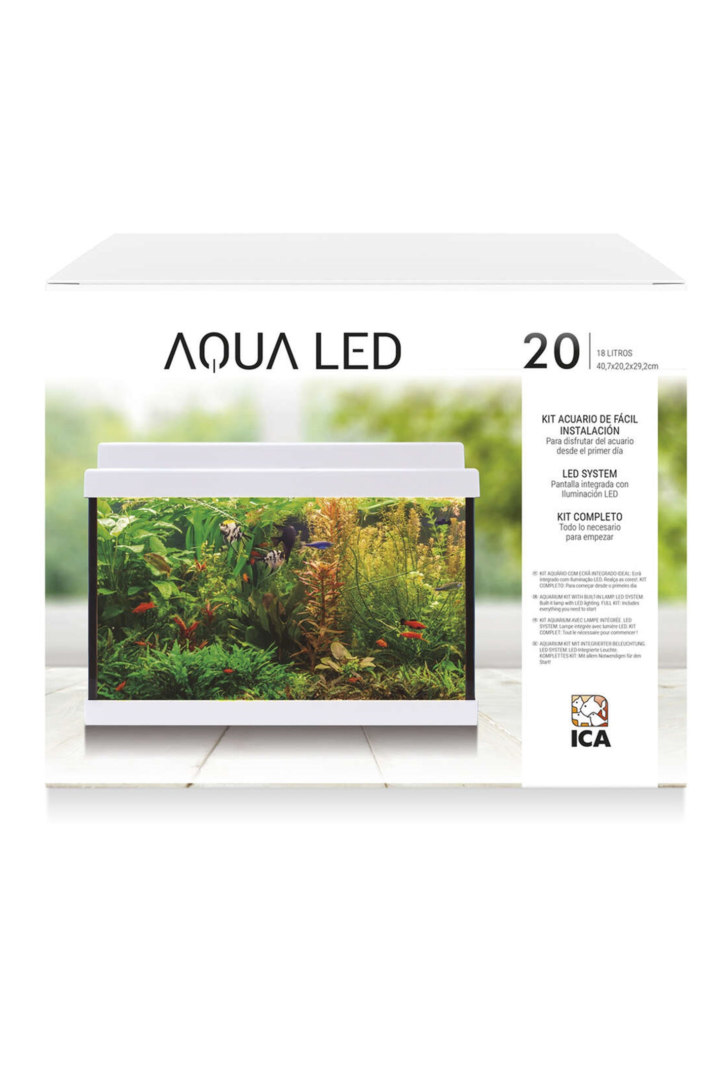 Kit Aquário AquaLED 20 com Filtro Interno (20 litros) Branco