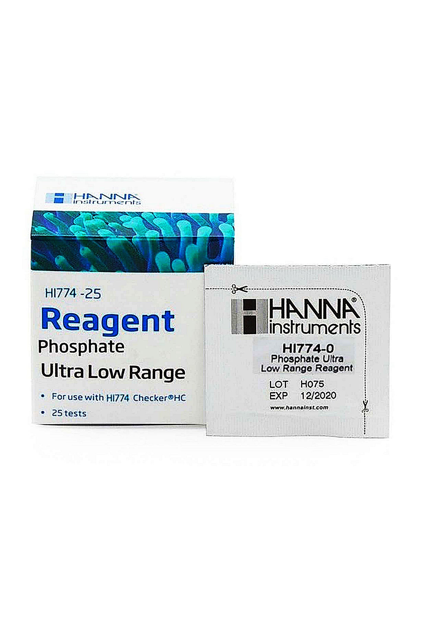 Reagente de Fosfato de Faixa Ultra Baixa (0 a 0,90 ppm) 25 Teste HANNA