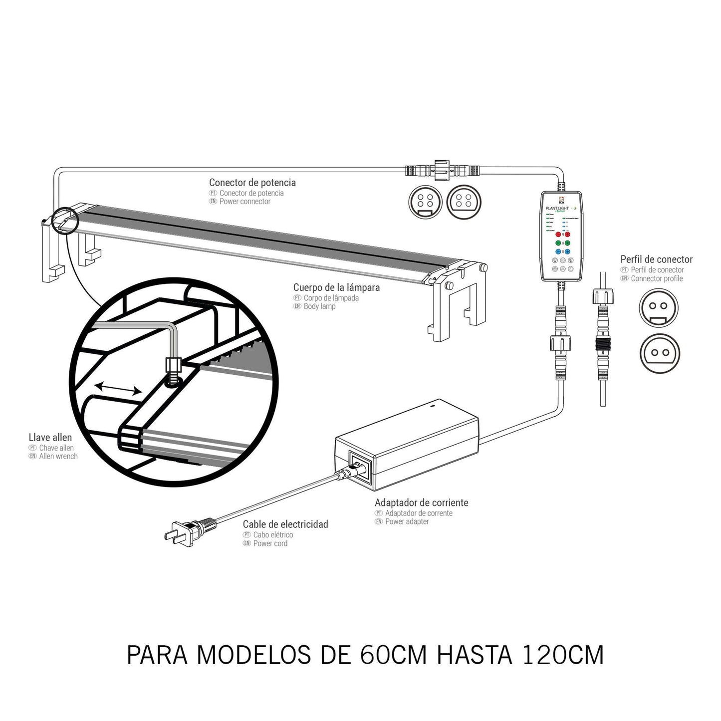 Lámpara COB LED con Luz Blanca (100 cm)