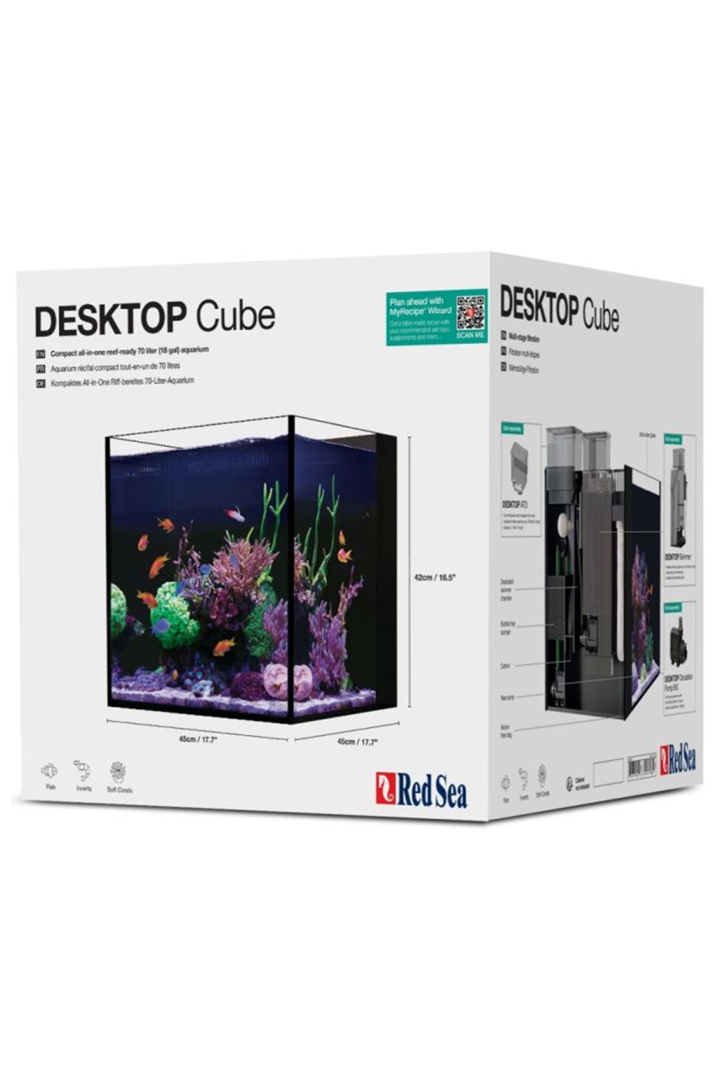 CUBO DESKTOP (Luz, Mesa ou Skimmer não incluídos) de 70 litros