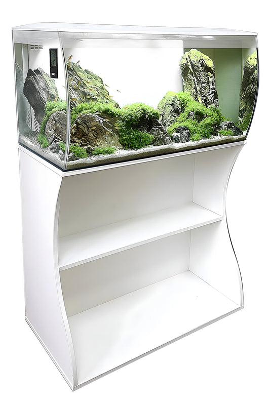 Acuario Fluval FLEX de 123 litros con mueble blanco