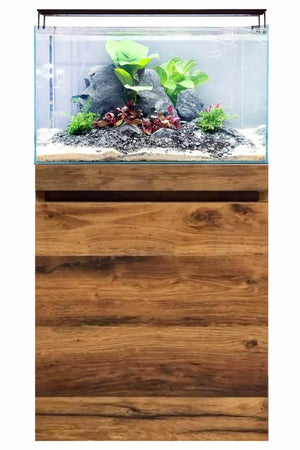 Nuevo acuario Fluval Visi-White 60 de 78 litros con mueble Hunton Oak