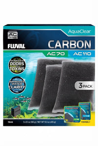 Material filtrante para filtro Fluval AC70/110 Pack Ahorro Carbón 3 ud.