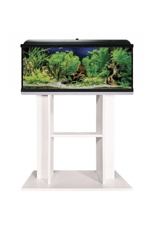 AquaLED PRO - Acuario Negro de 130 litros con mesa en Blanco