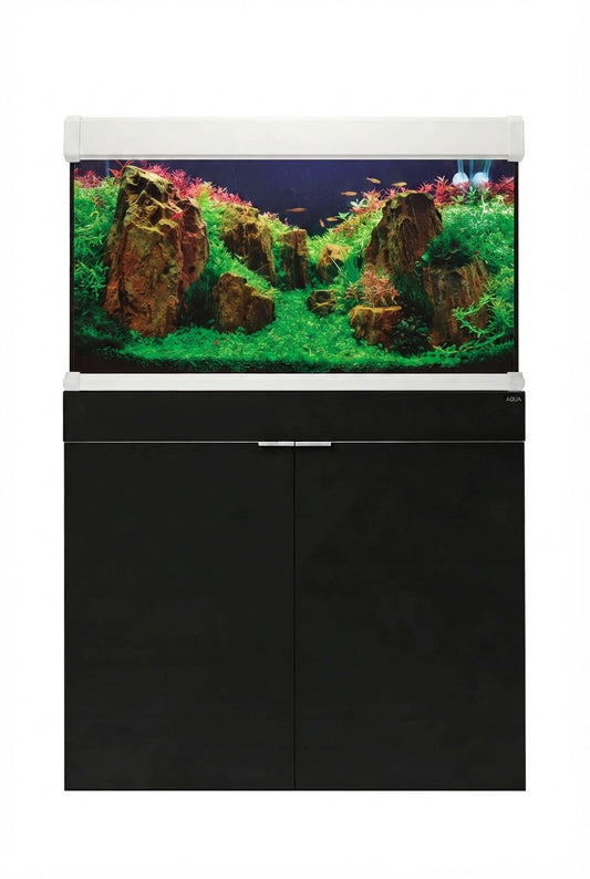 AquaLUX PRO - Acuario Blanco de 200 litros con mueble Negro