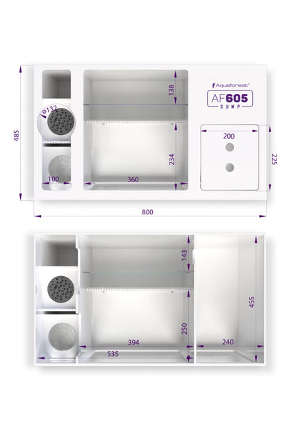 Aquaforest - Sump 605 (120-435) 800 x 465 x 450 mm.