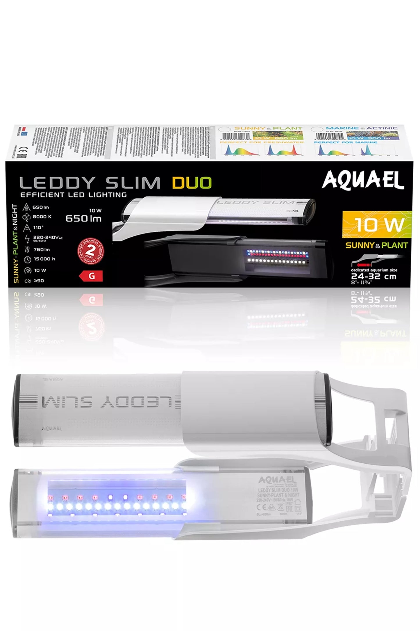 AQUAEL - Iluminación LEDDY SLIM DUO Sunny Plant & Night 10W (Blanca)