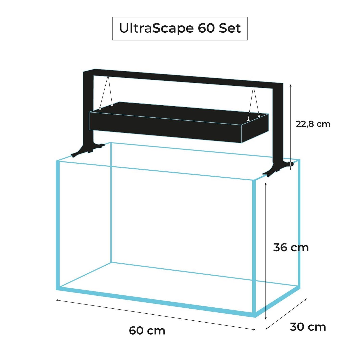 AQUAEL - Ultrascape 60 Waldaquarium-Set mit 65 Litern