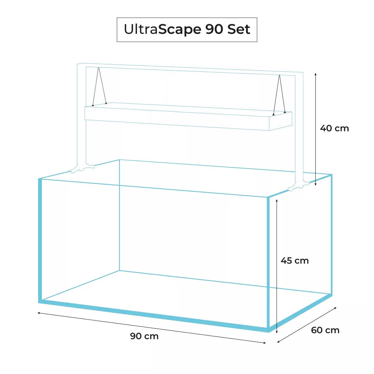 AQUAEL - Ultrascape 90 Snow Set - 243-Liter-Aquarium mit Möbeln