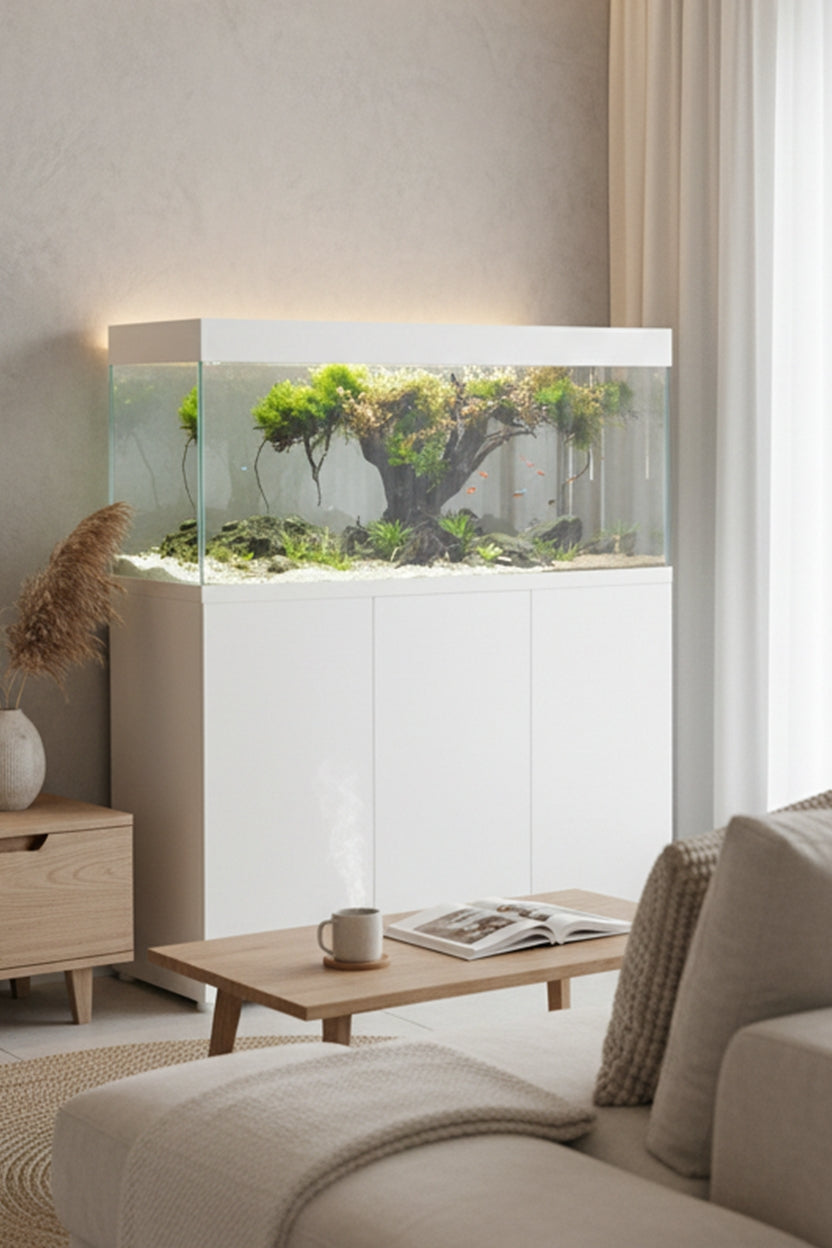 Acuario Optiset 240 litros con mueble Blanco