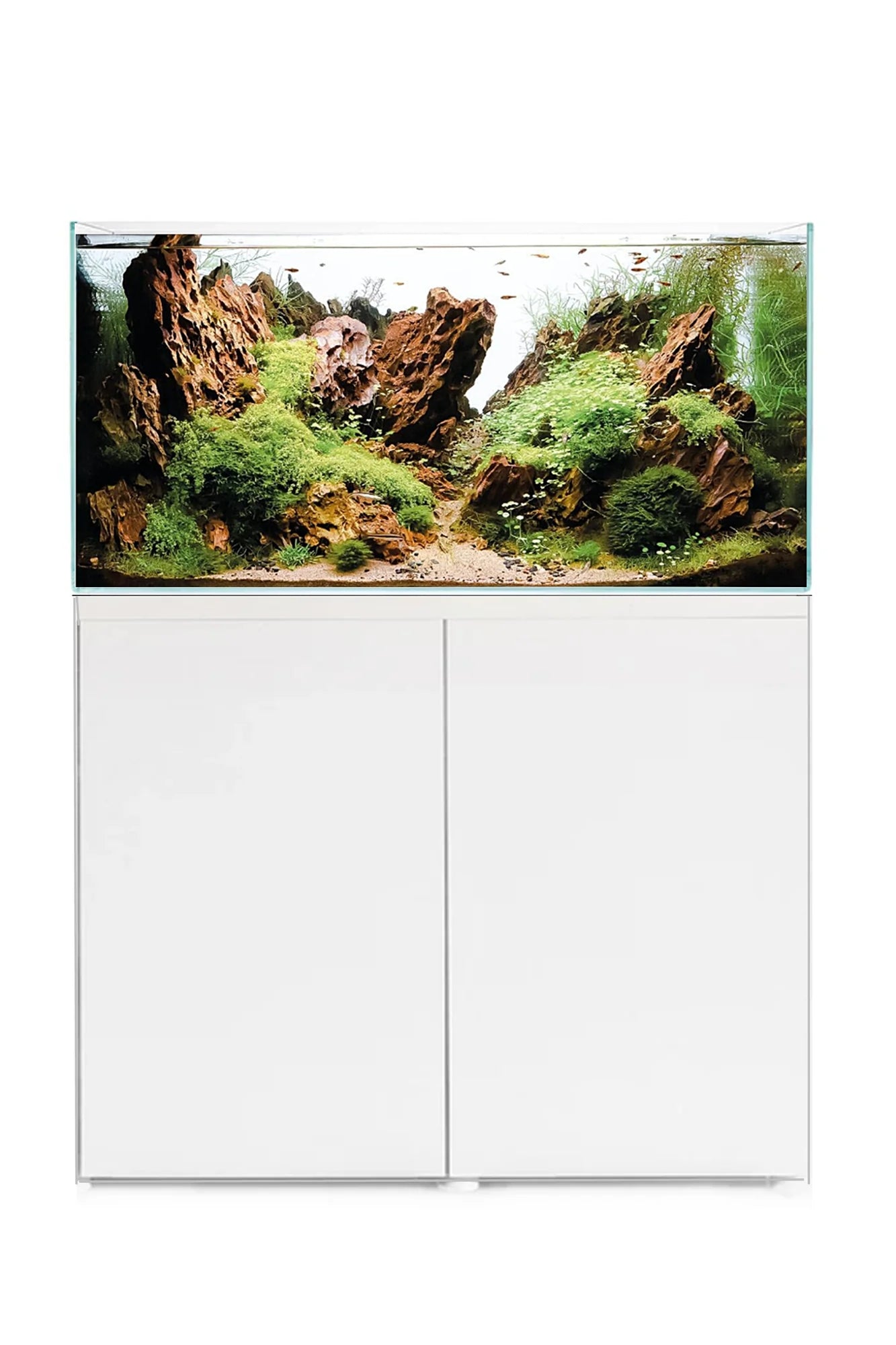 Opti Tank 80 de 112 litros - Urna de cristal óptico con mueble Blanco