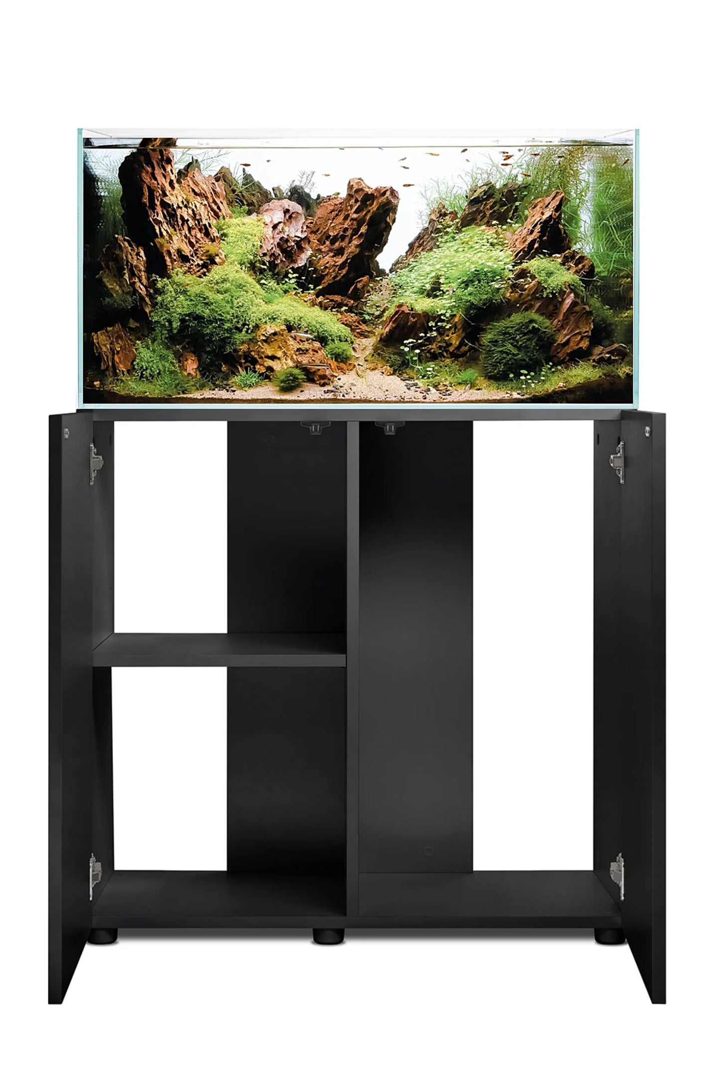 Opti Tank 80 de 112 litros - Urna de cristal óptico con mueble Negro