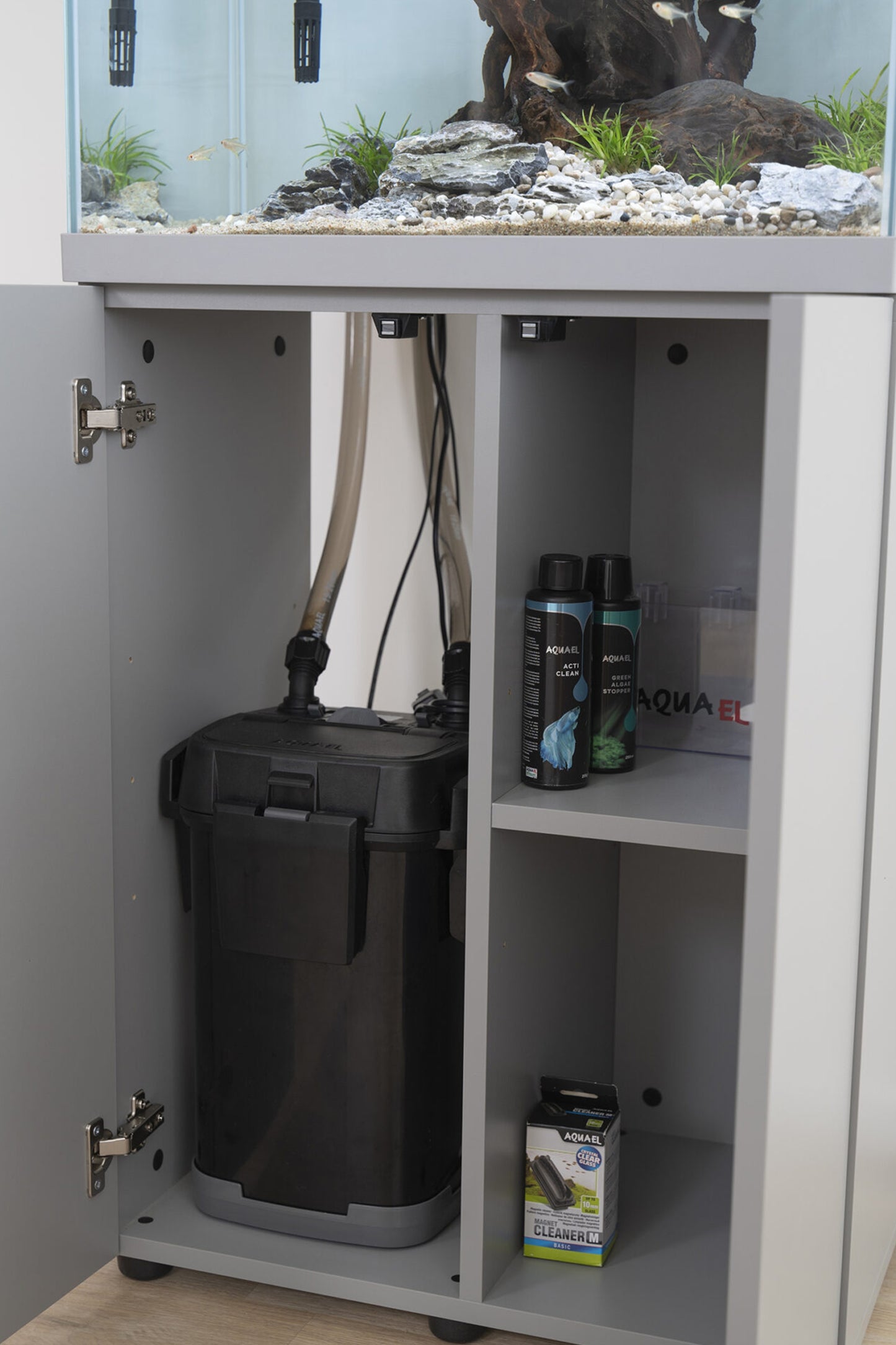 ¡Novedad! AQUAEL - Acuario con mueble Optiset 130 litros en Gris